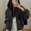韓國女裝 入秋連帽外套