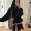 LEONIE 牛皮豹紋托特包
