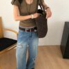LEONIE 牛皮豹紋托特包