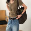 LEONIE 牛皮豹紋托特包
