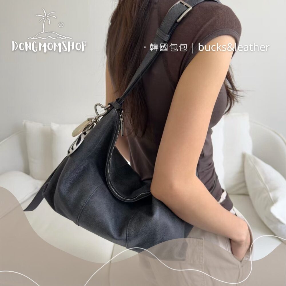 bucks&leather 拉鍊肩背菱角包/小款