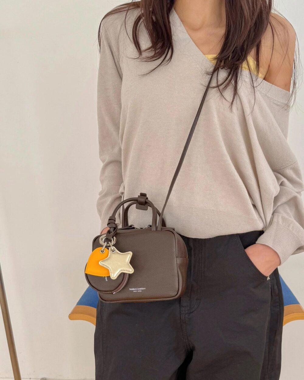 bucks&leather 正方形簡約保齡球迷你包