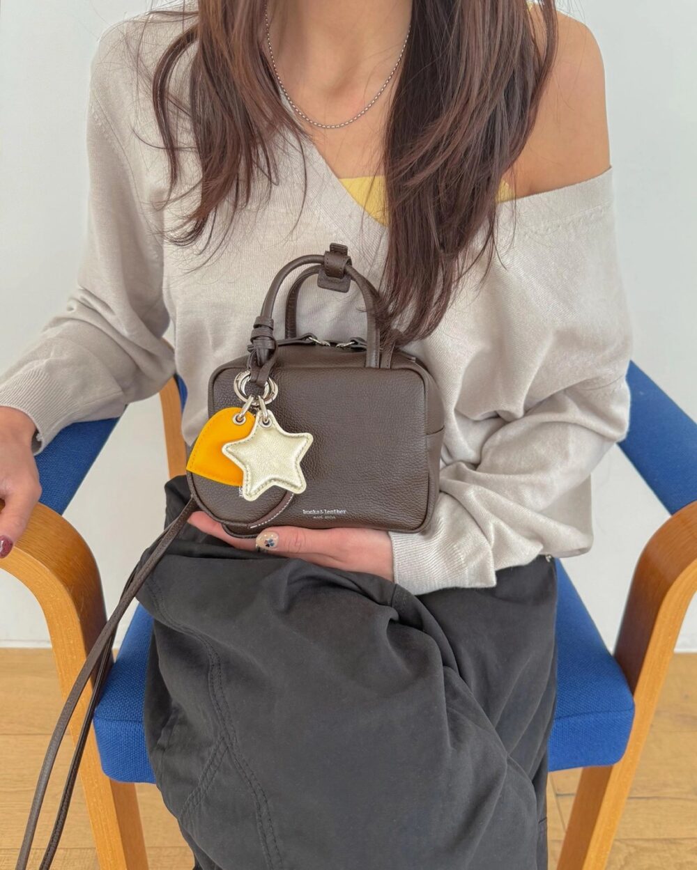 bucks&leather 正方形簡約保齡球迷你包