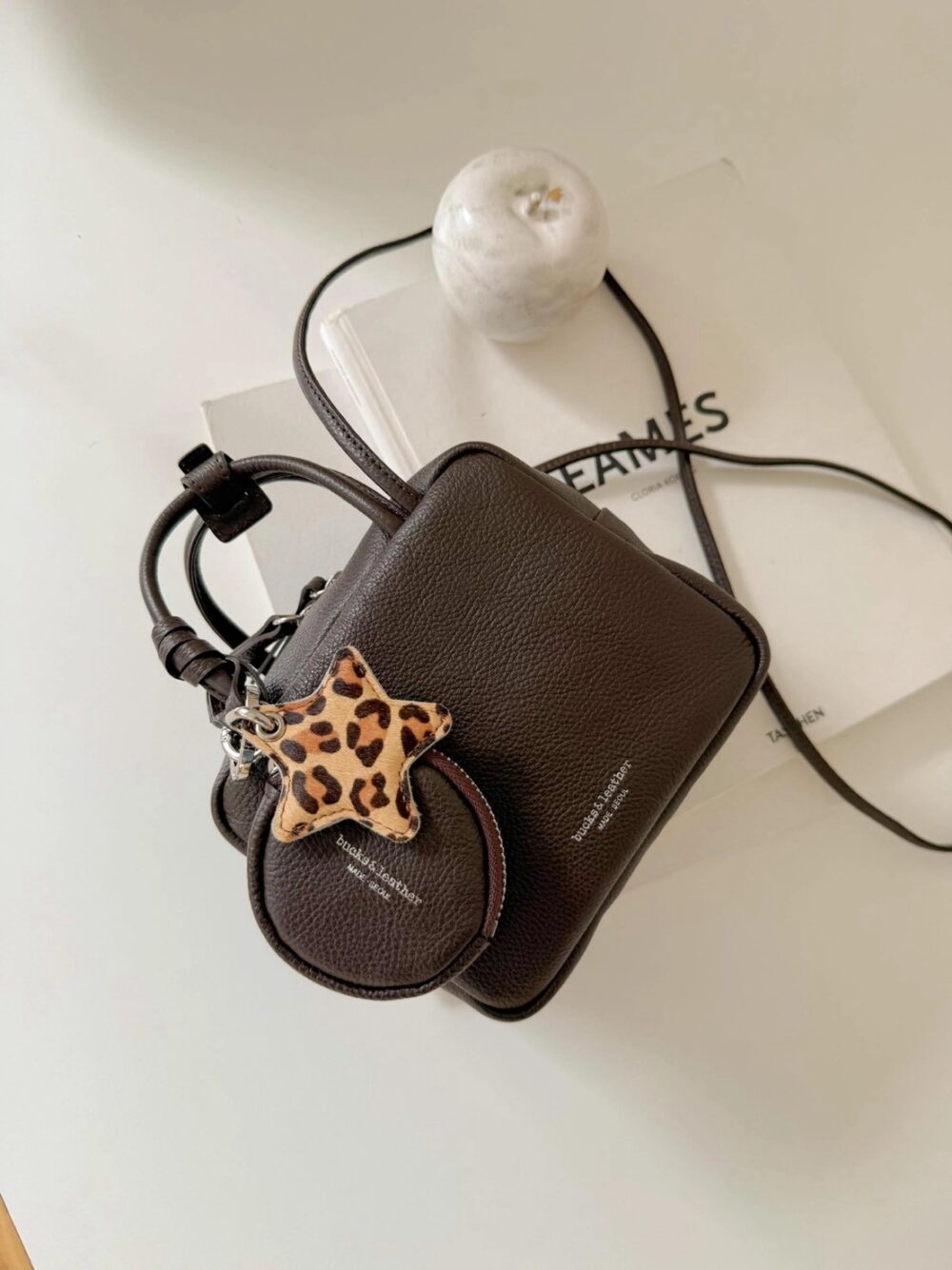 bucks&leather 正方形簡約保齡球迷你包