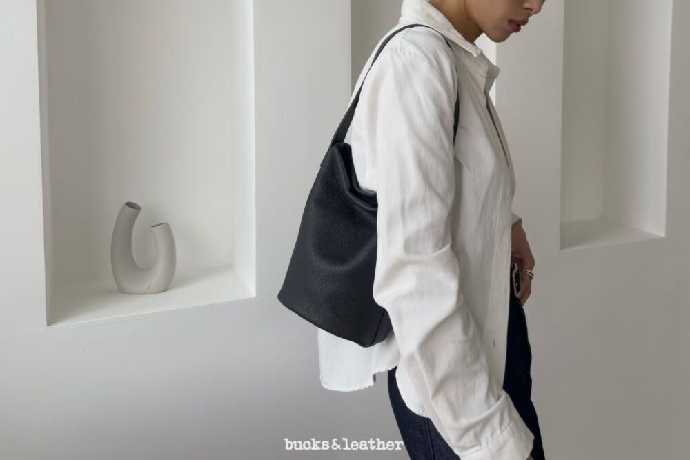 bucks&leather 寬肩帶水桶包