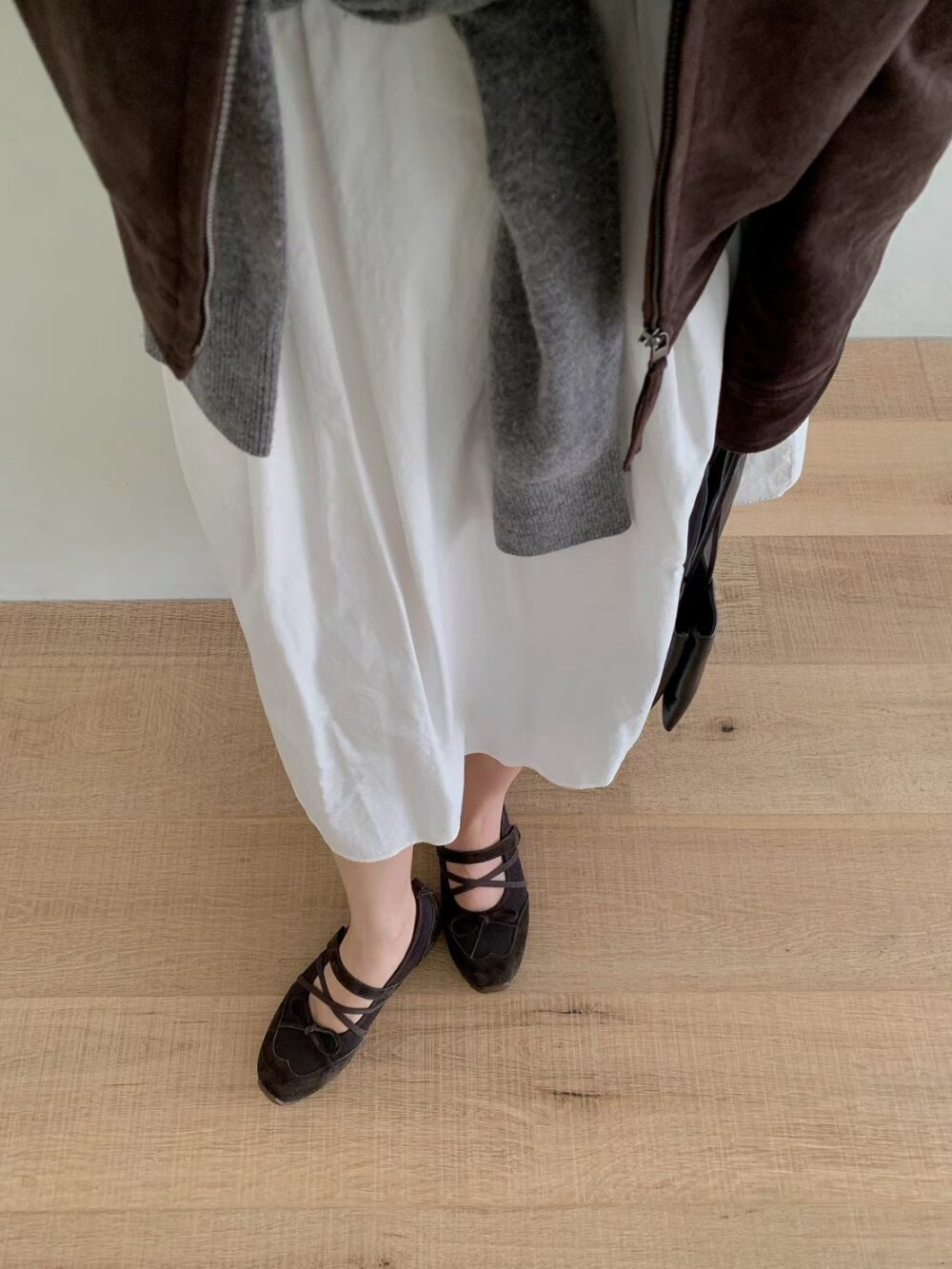 韓國女鞋 秋冬款蝴蝶結麂皮瑪莉珍運動鞋
