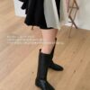 韓國女鞋 樂福鞋設計長筒靴