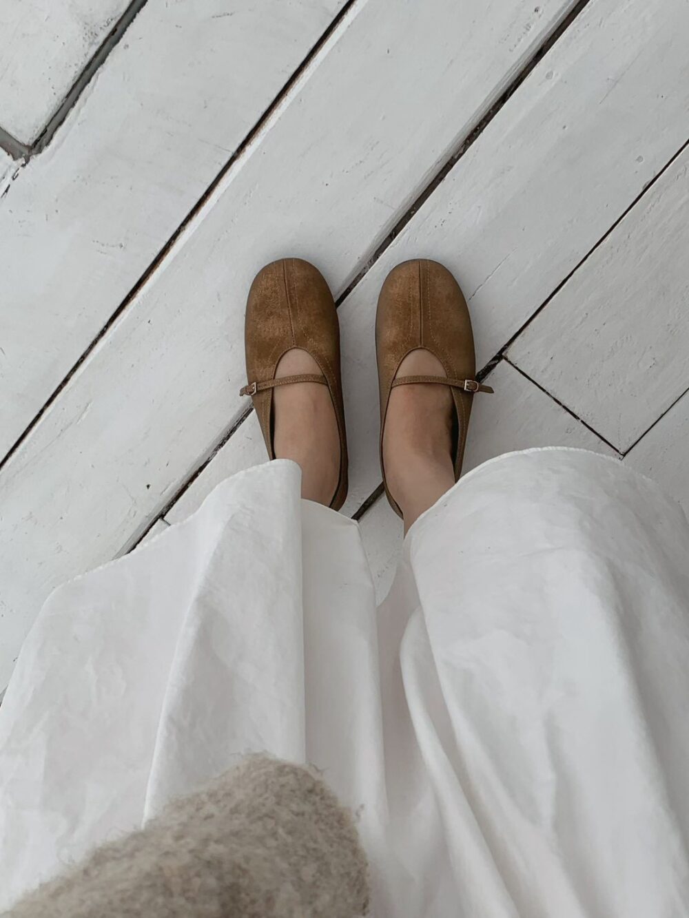 韓國女鞋 圓頭瑪莉珍平底鞋