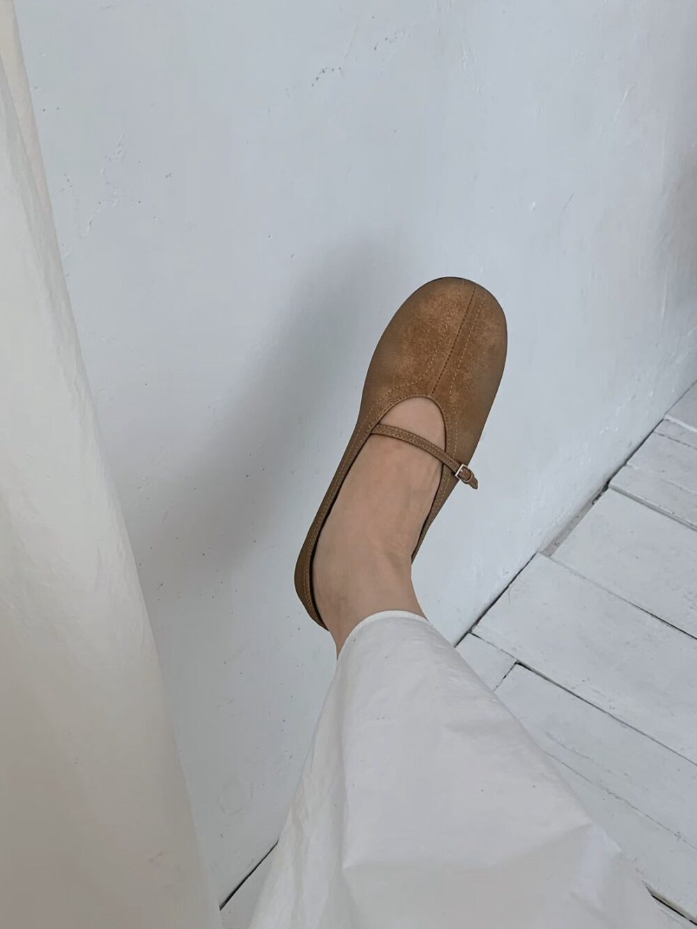 韓國女鞋 圓頭瑪莉珍平底鞋