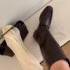 韓國女鞋 樂福鞋設計長筒靴