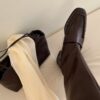 韓國女鞋 樂福鞋設計長筒靴
