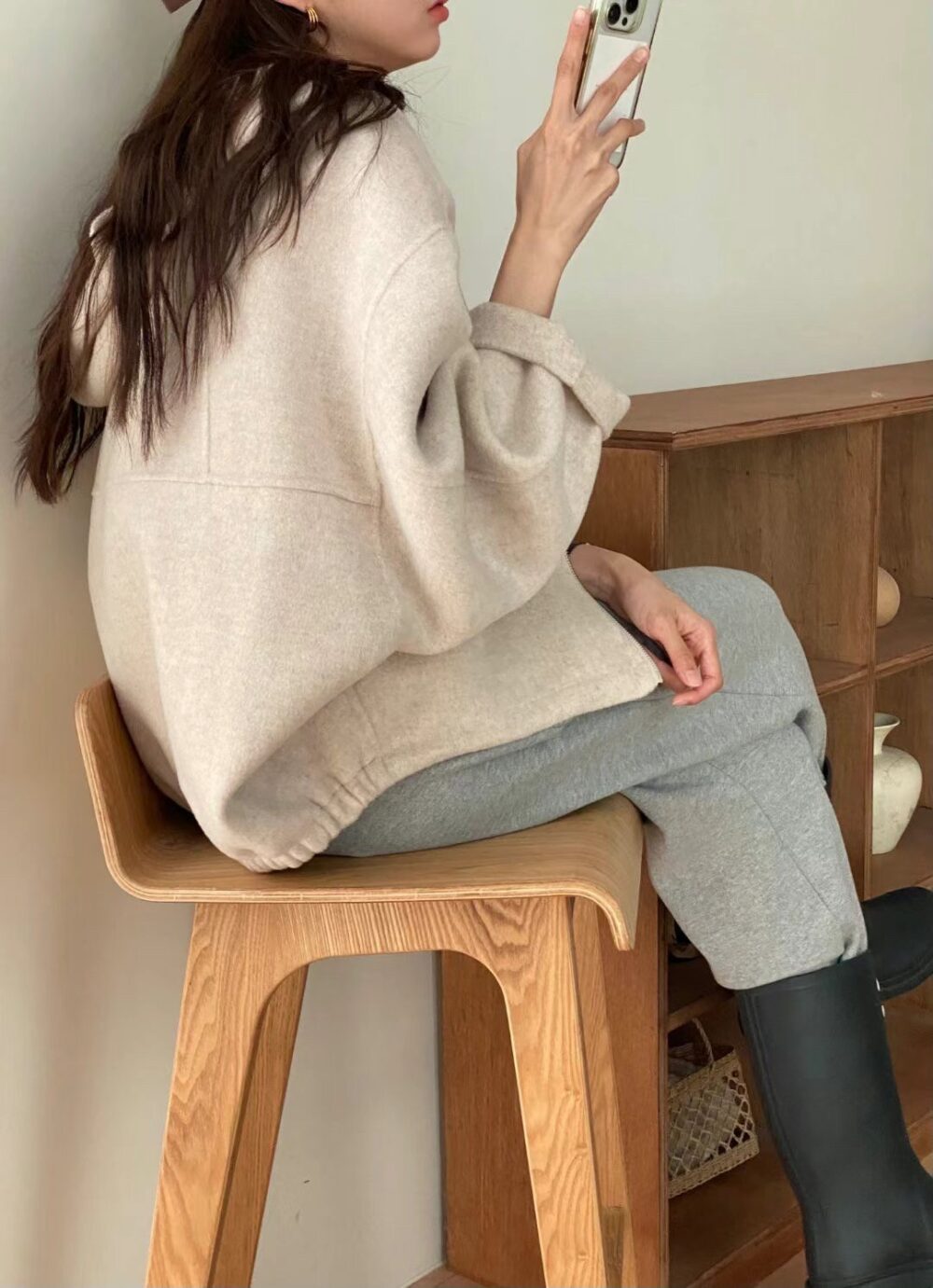 韓國女裝 手工羊毛外套 Handmade