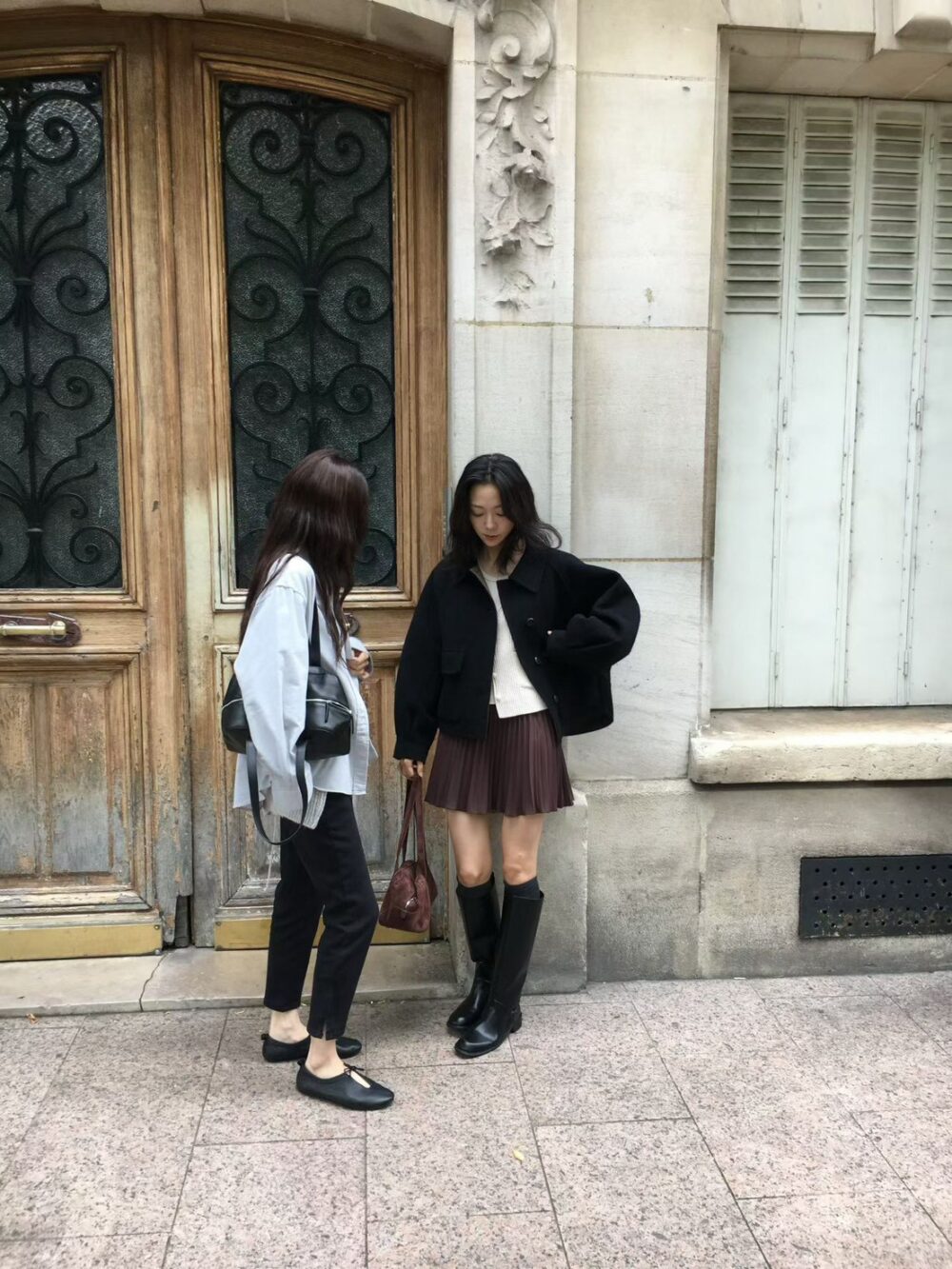 韓國女裝 雙面手工羊毛大衣外套