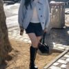 韓國女裝 雙面手工羊毛大衣外套