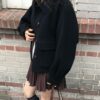 韓國女裝 雙面手工羊毛大衣外套