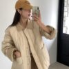 韓國女裝 雙面拼接绗縫保暖外套