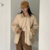 韓國女裝 雙面拼接绗縫保暖外套