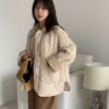 韓國女裝 雙面拼接绗縫保暖外套