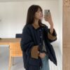 韓國女裝 雙面拼接绗縫保暖外套