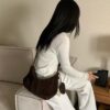 🍂麂皮肩背半月包