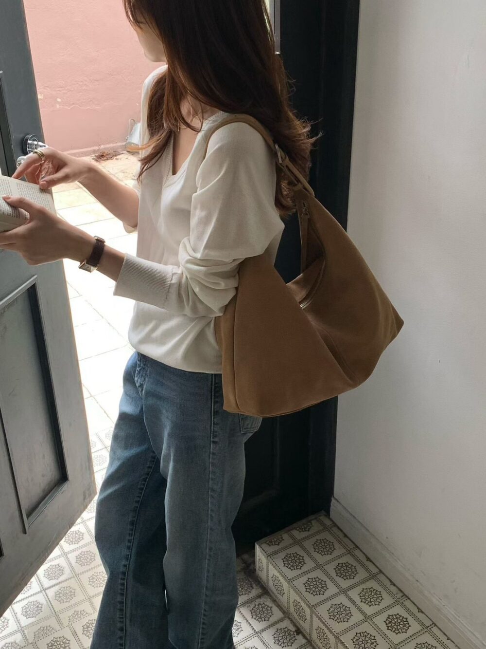 🍂 秋冬隨性麂皮包 肩背包