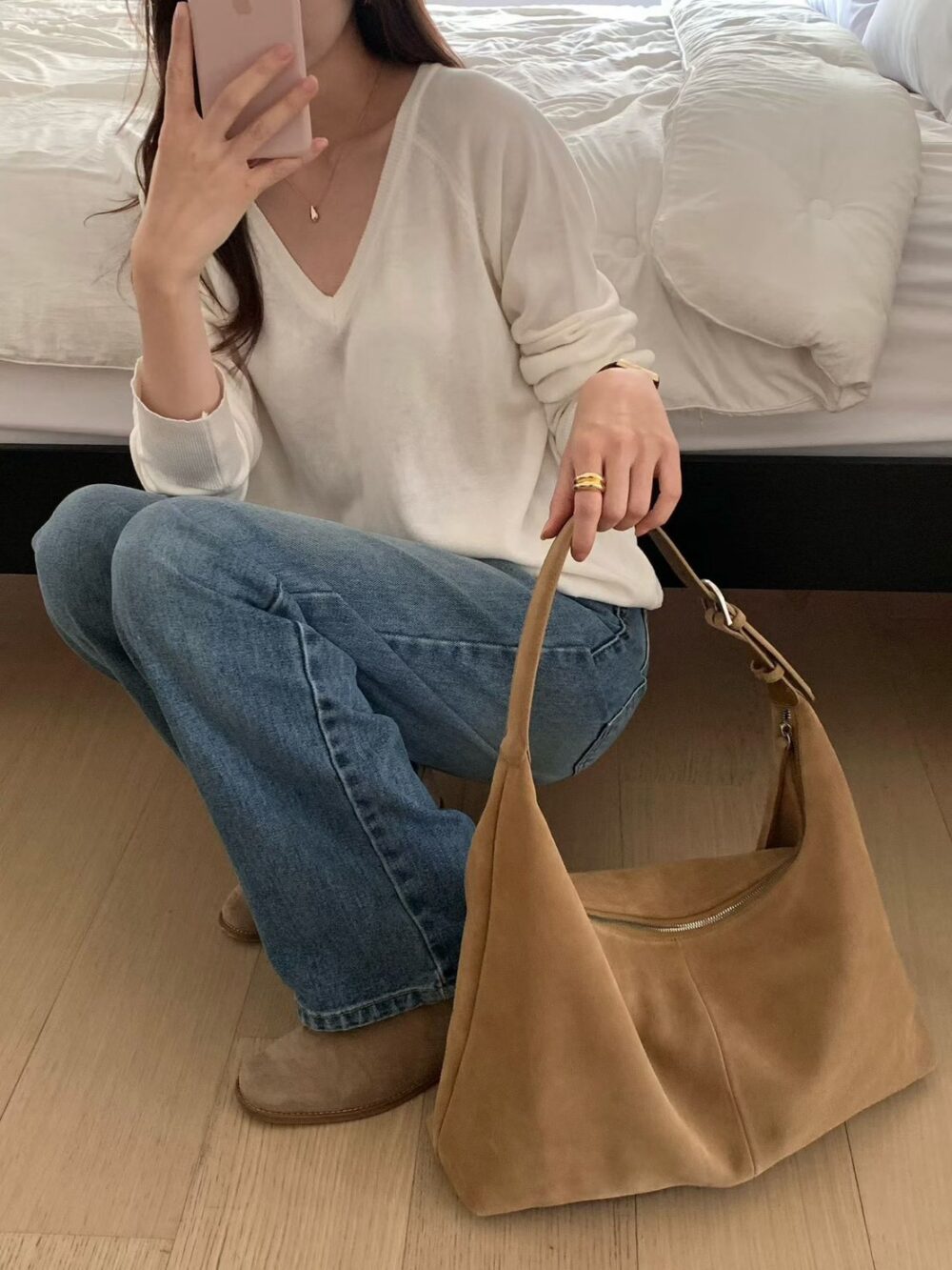 🍂 秋冬隨性麂皮包 肩背包