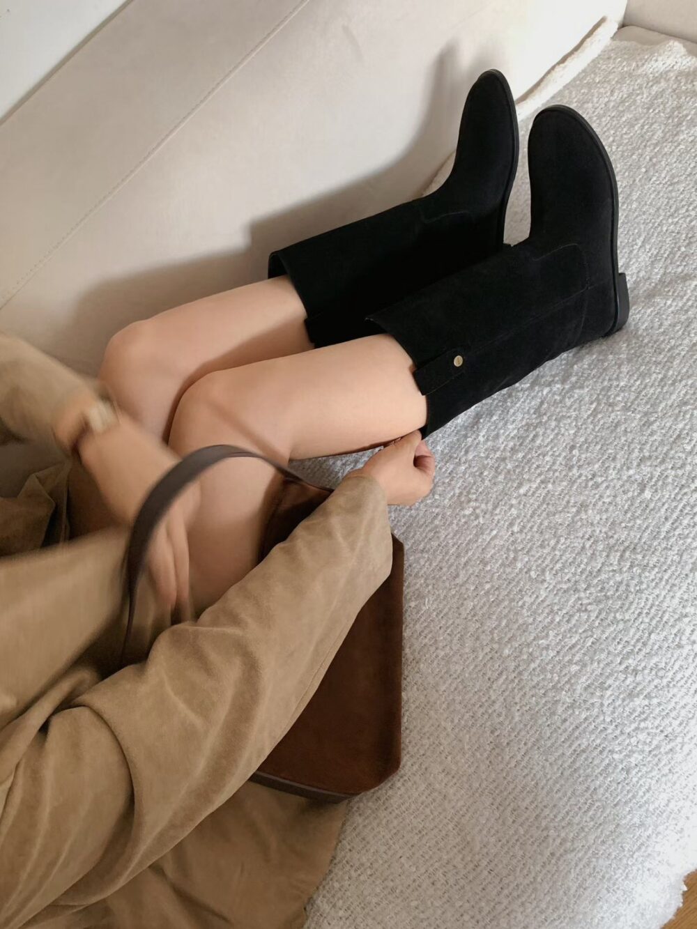 韓國女鞋 秋冬麂皮長筒靴/中筒靴