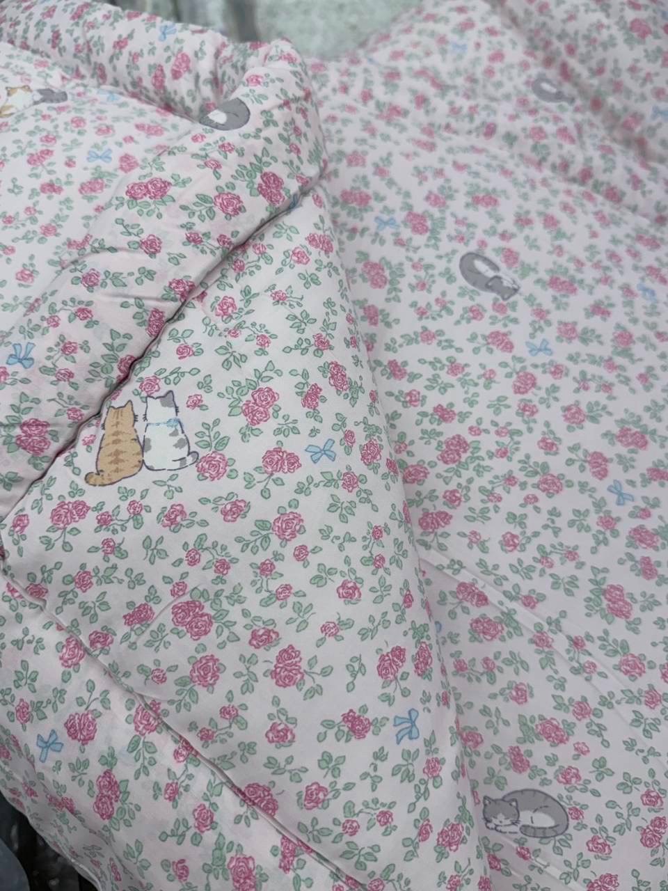 韓國棉被 碎花可愛貓咪四季被