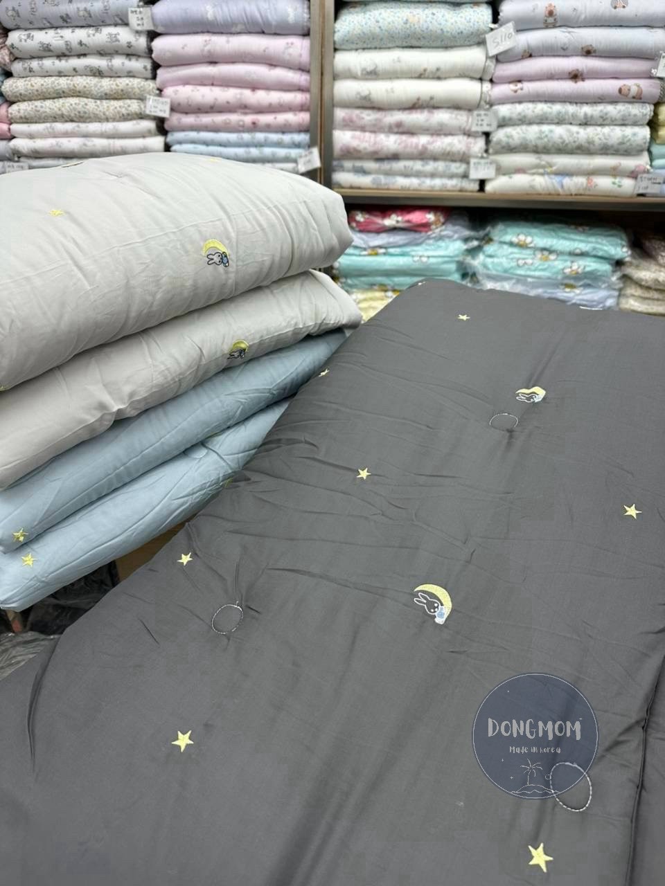 韓國棉被 刺繡月亮米飛兔四季被