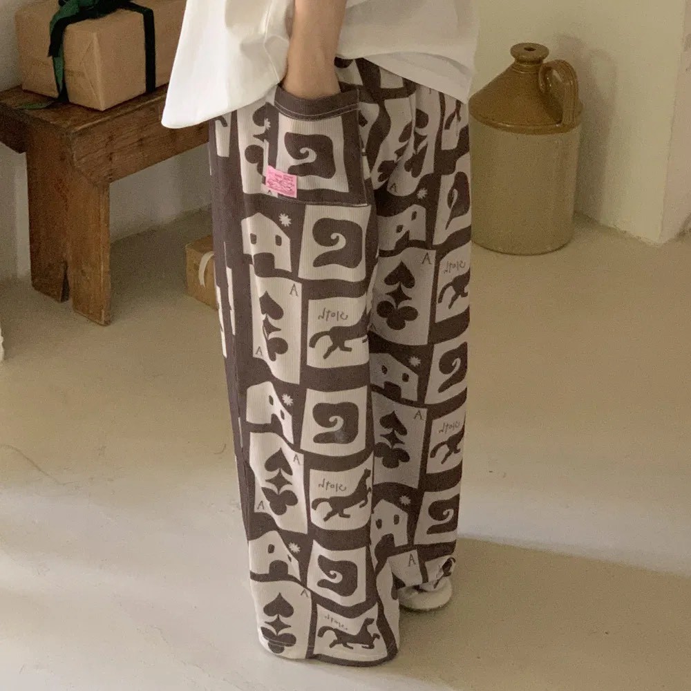 韓國品牌 居家休閒長褲/鬆緊長褲/睡褲