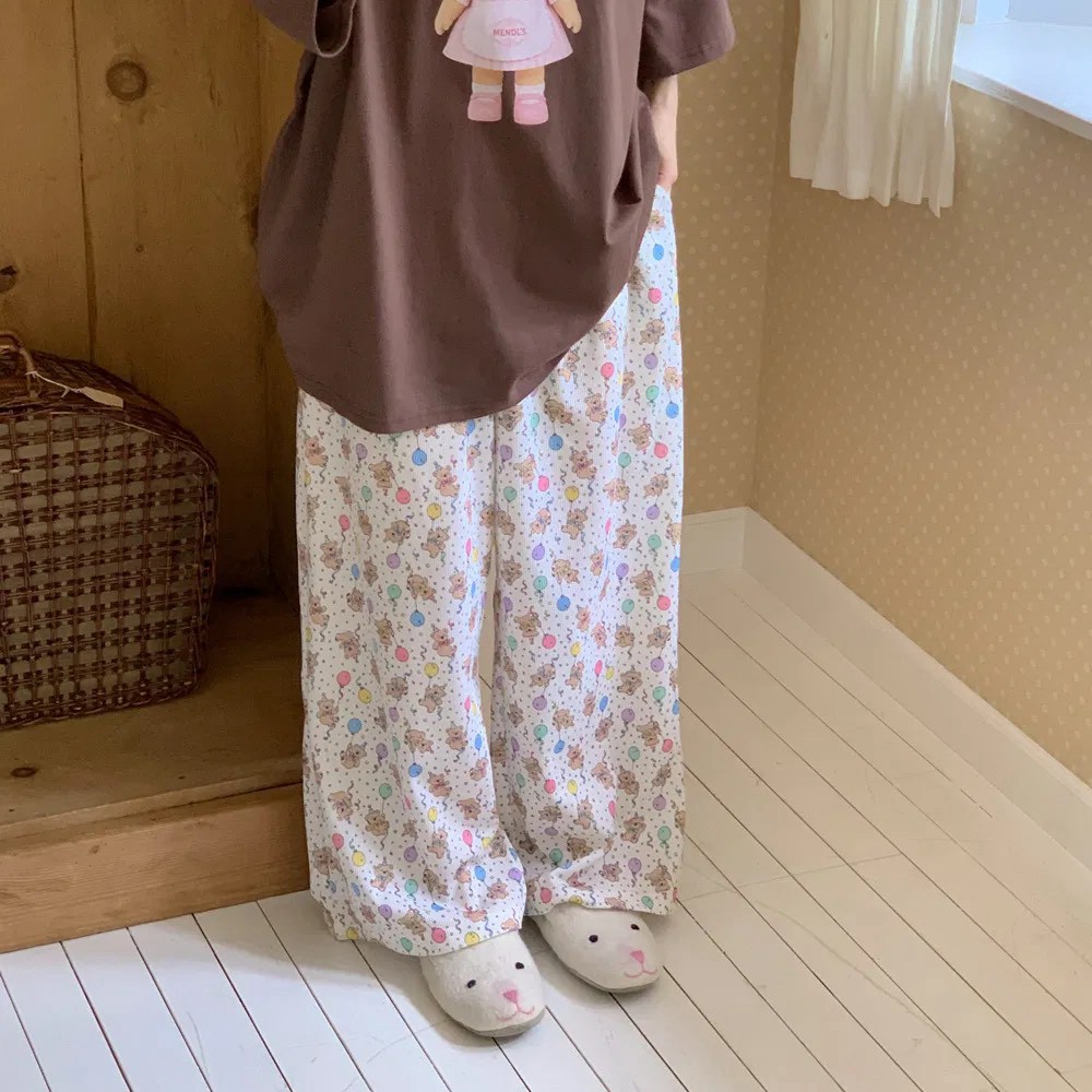 韓國品牌 居家休閒長褲/鬆緊長褲/睡褲