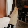 韓國女鞋 質感工裝設計中筒皮靴