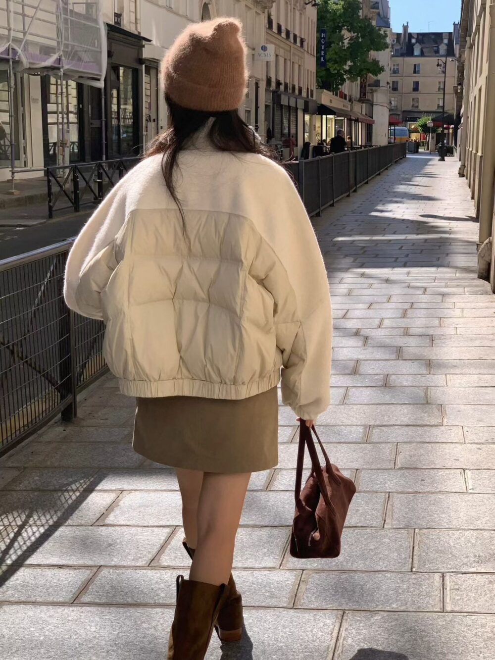 LINE_NOTE_261007_24 韓國女裝 羊駝毛拼接鴨絨外套