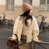 LINE_NOTE_261007_27 韓國女裝 羊駝毛拼接鴨絨外套