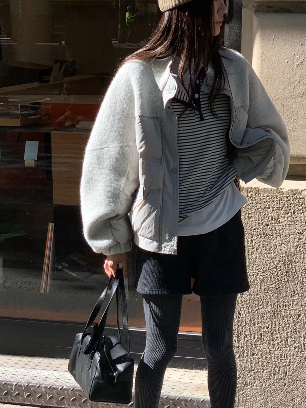 LINE_NOTE_261007_29 韓國女裝 羊駝毛拼接鴨絨外套