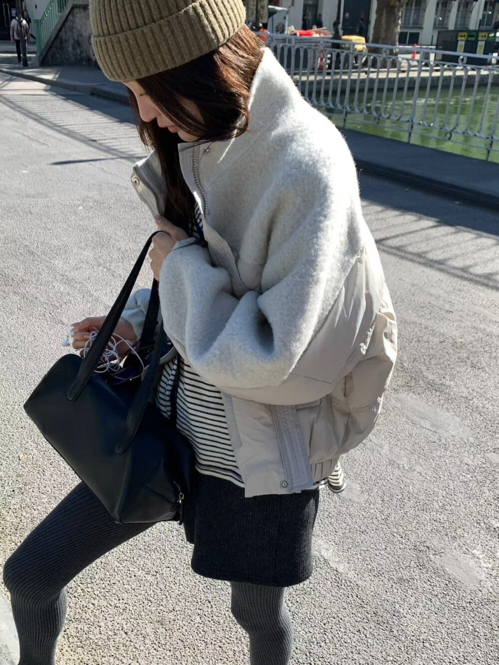 LINE_NOTE_261007_32 韓國女裝 羊駝毛拼接鴨絨外套